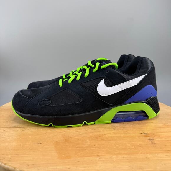 Nike Air Max 180 QS Men's size 12.5 Shoes 'Joker' Black Green Suede FZ3058 001 - Picture 3 of 8